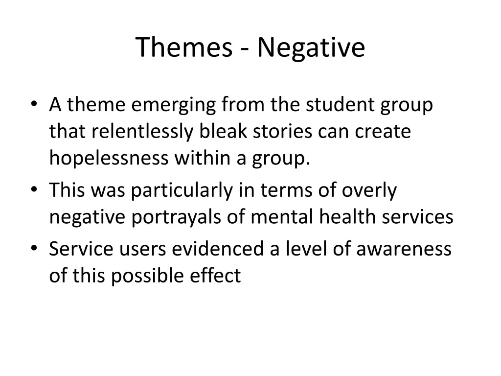 themes negative
