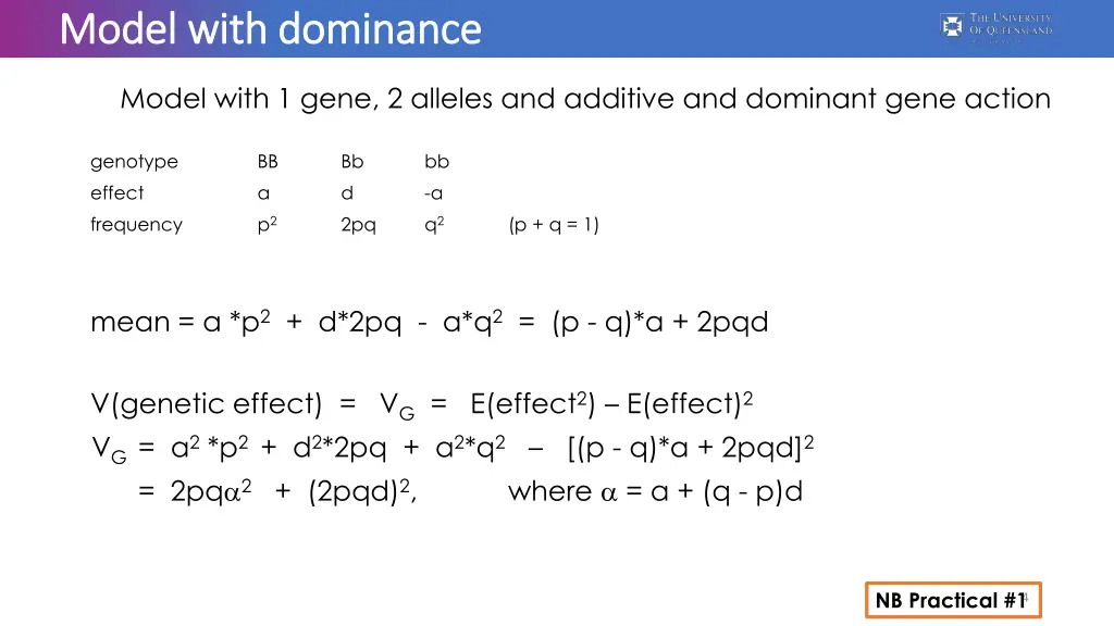 model with dominance model with dominance