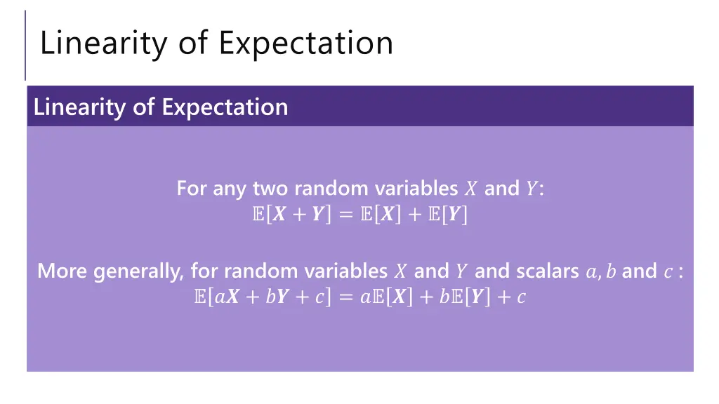 linearity of expectation 2