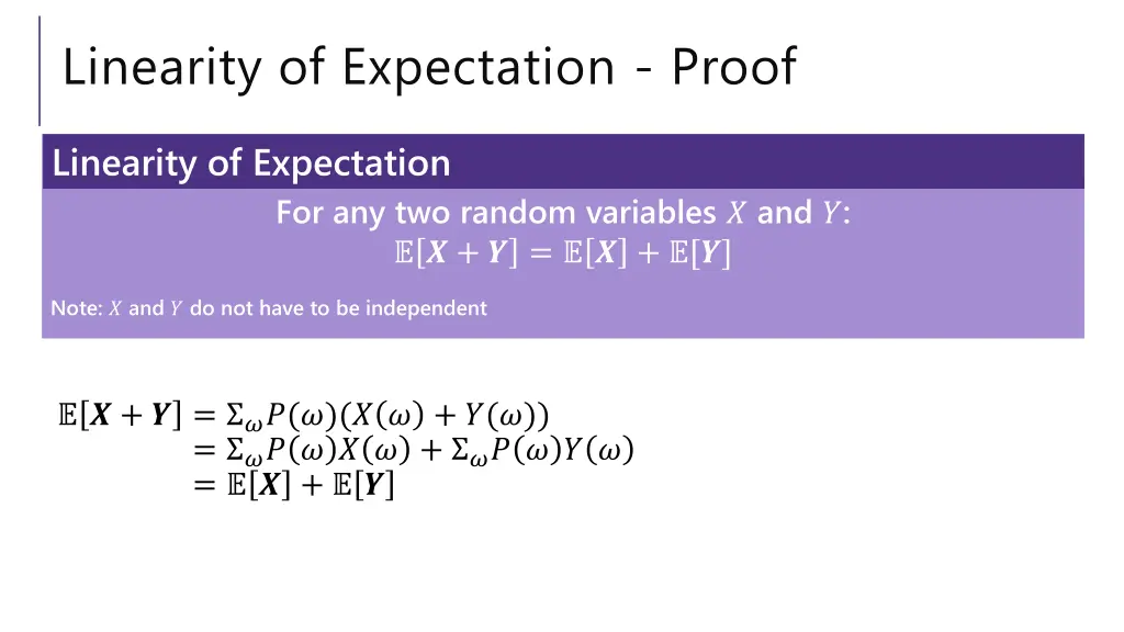 linearity of expectation proof