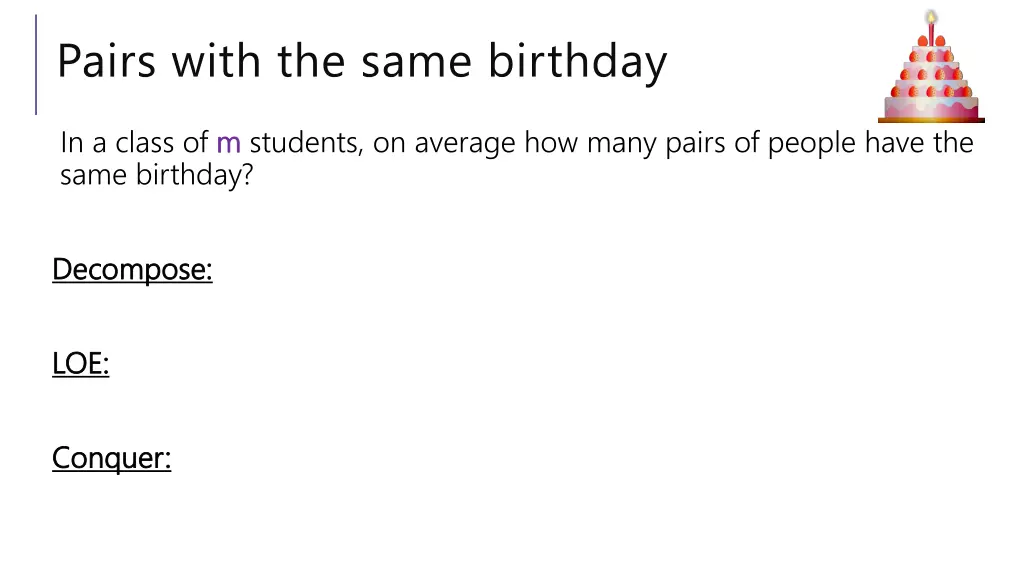 pairs with the same birthday