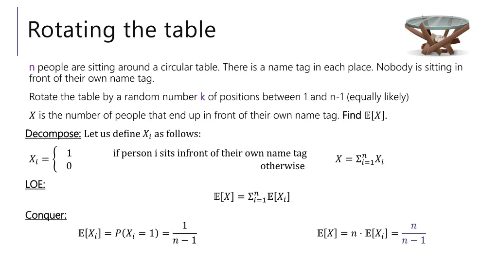 rotating the table 1
