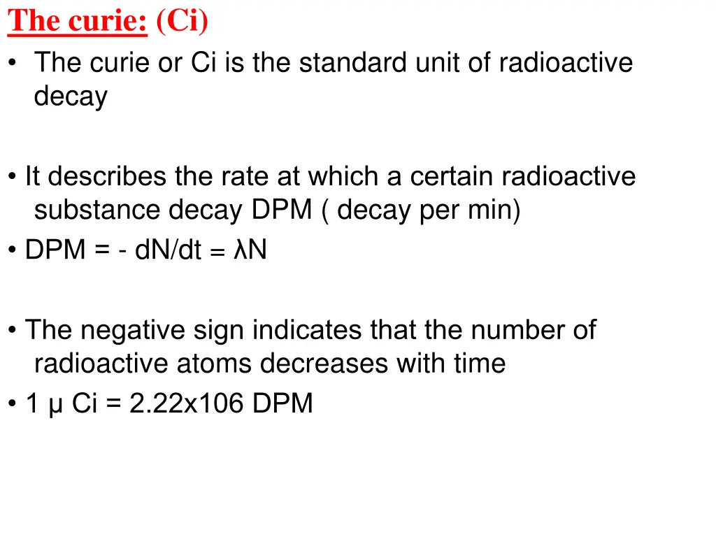 the curie ci the curie or ci is the standard unit