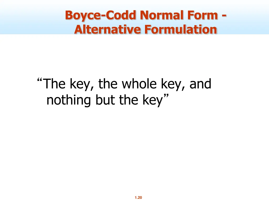 boyce codd normal form alternative formulation