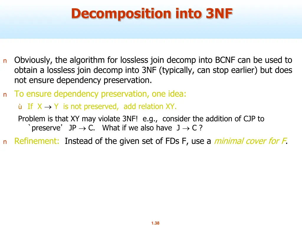 decomposition into 3nf