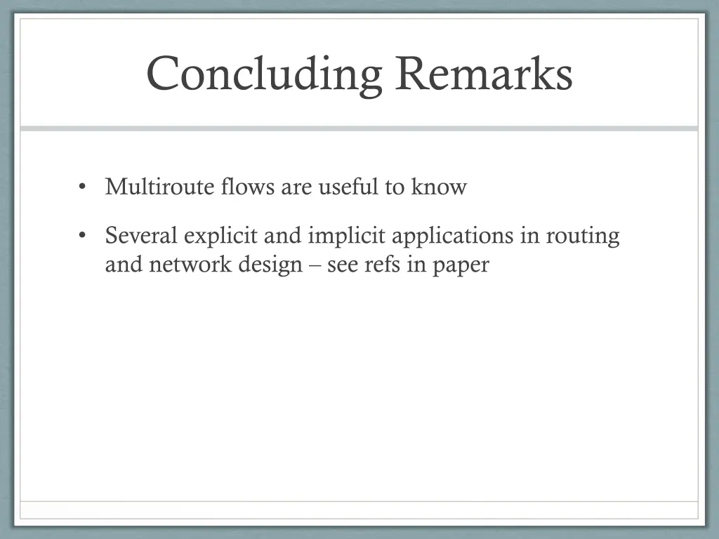 concluding remarks