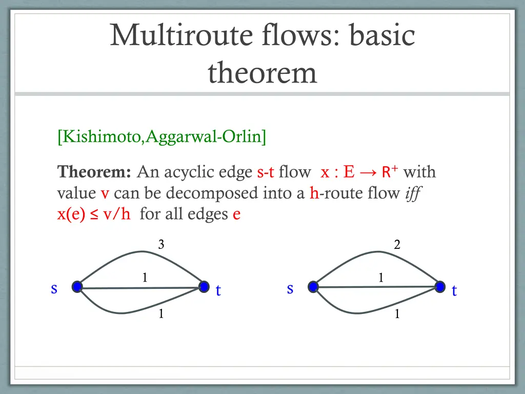 multiroute flows basic theorem