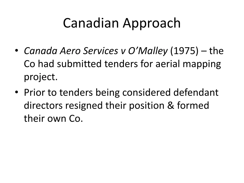 canadian approach