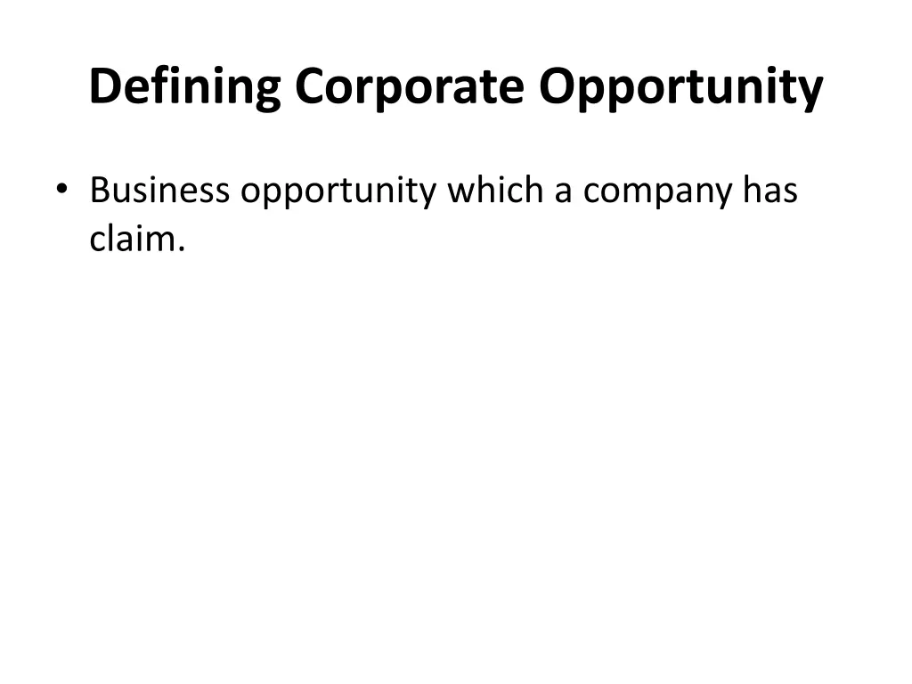 defining corporate opportunity