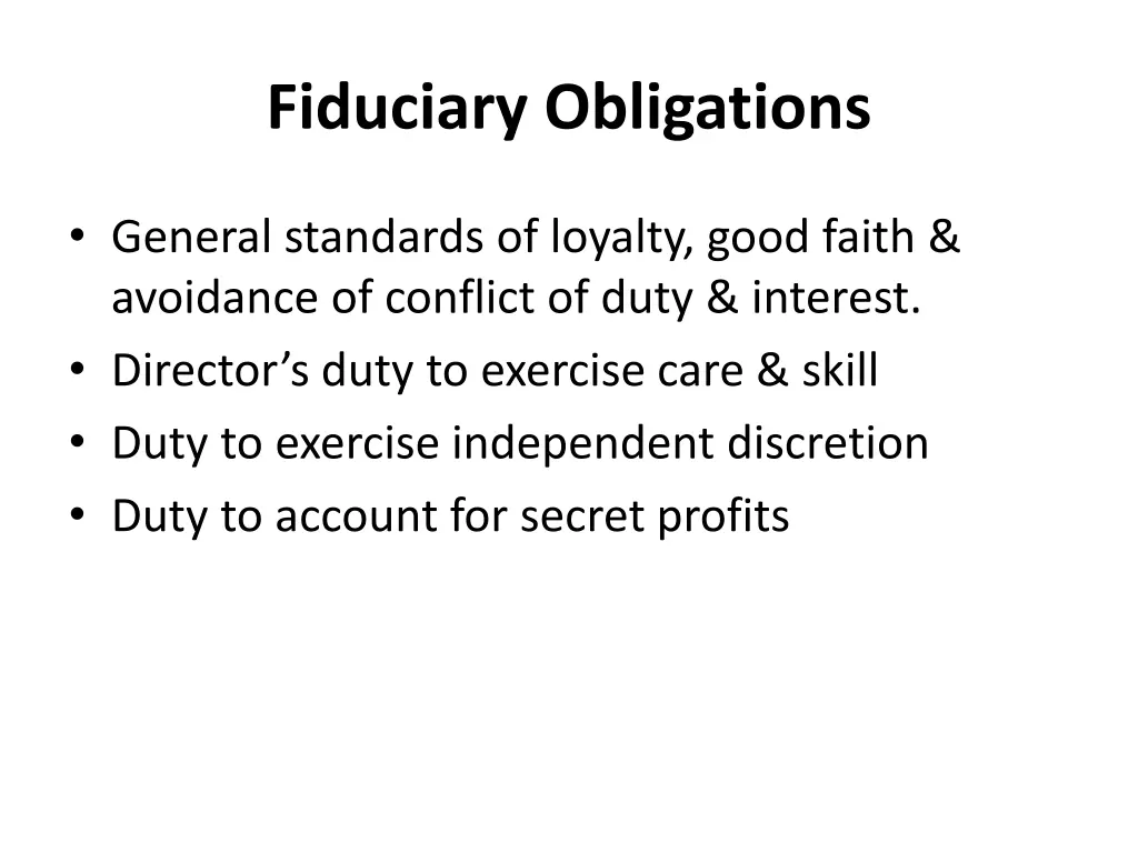fiduciary obligations