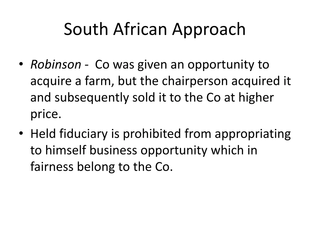 south african approach