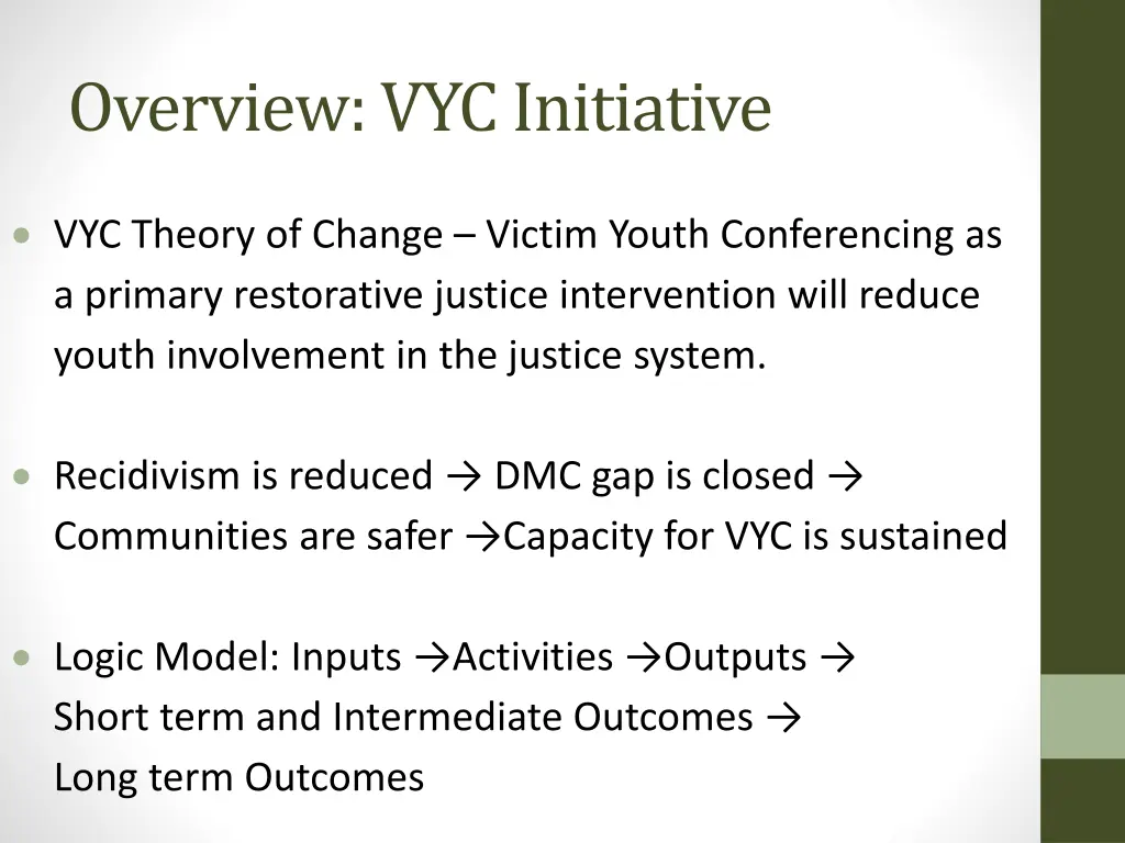 overview vyc initiative
