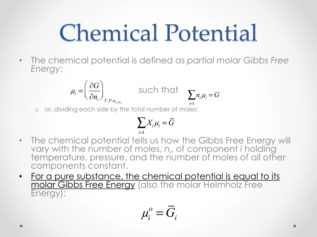 chemical potential