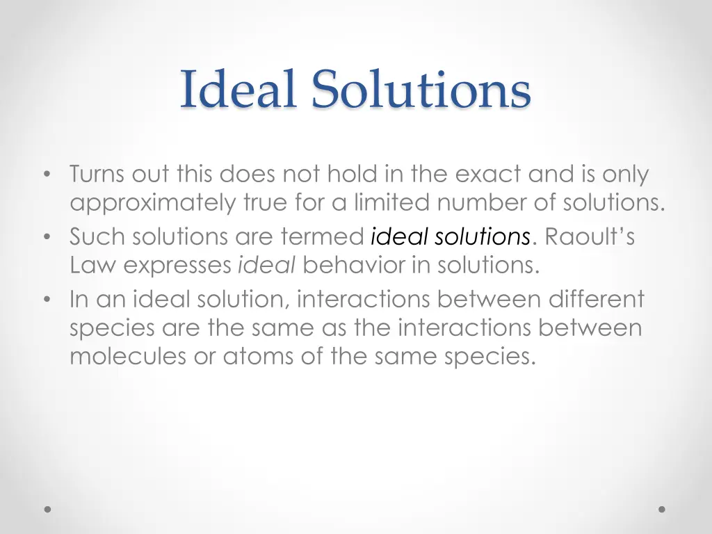 ideal solutions