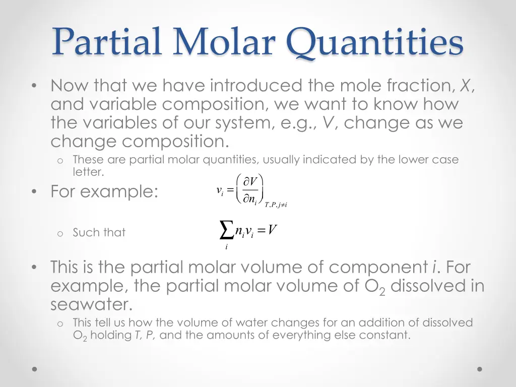 partial molar quantities