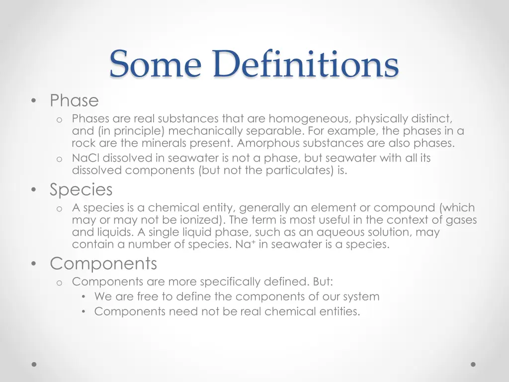 some definitions