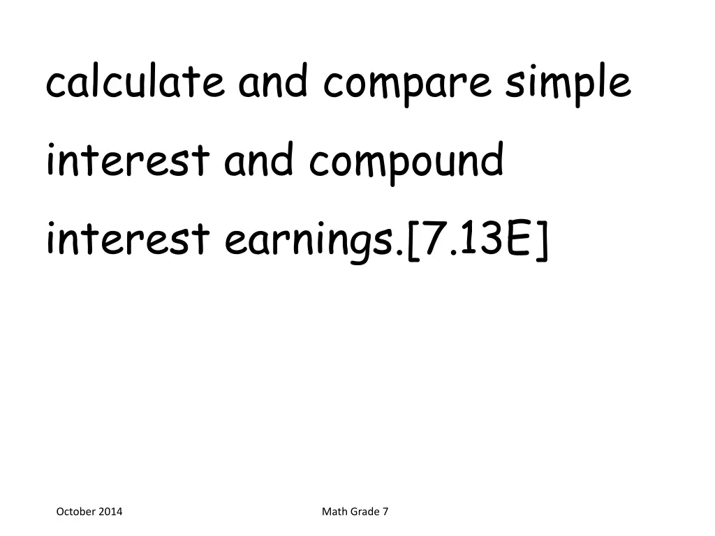 calculate and compare simple interest