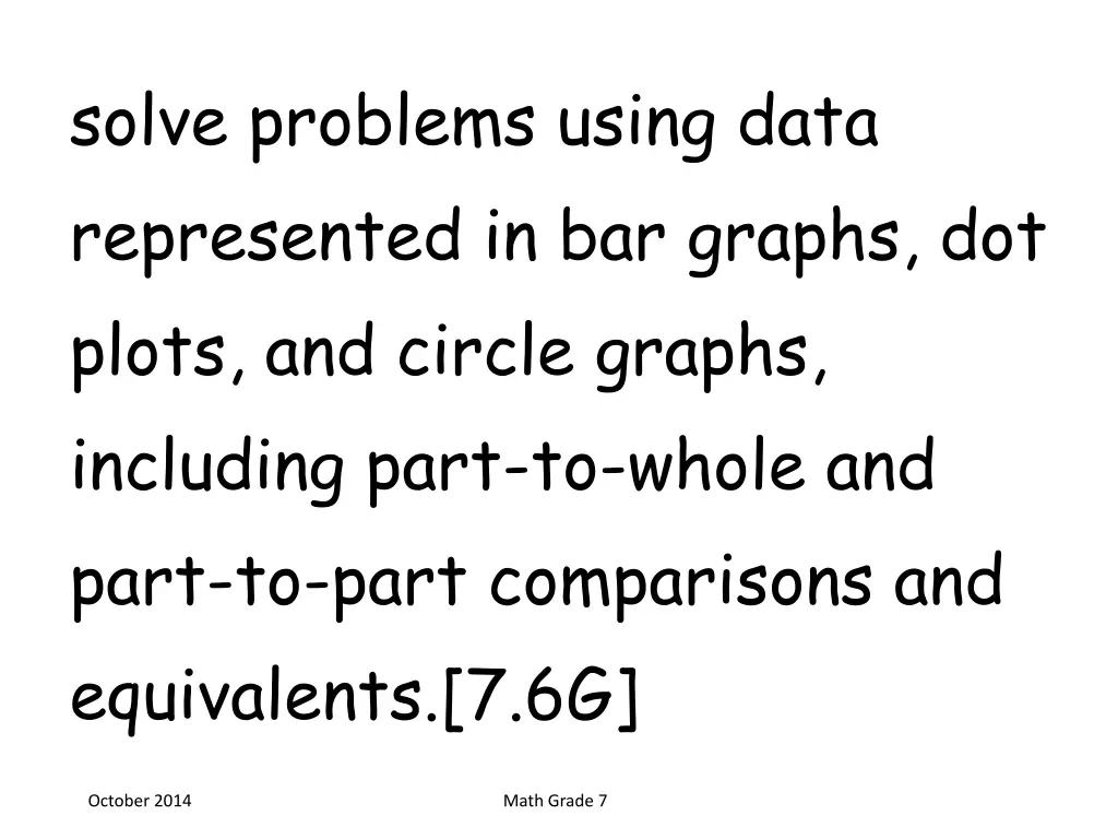 solve problems using data represented