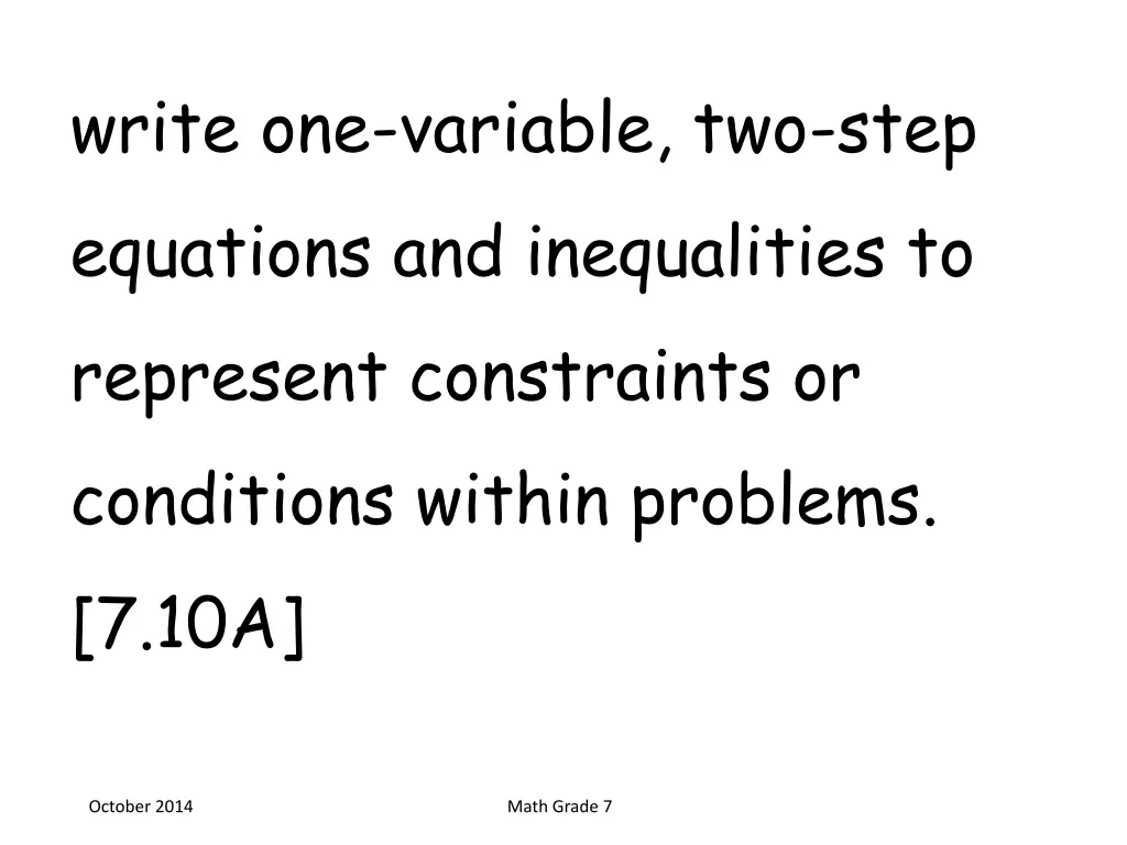 write one variable two step equations