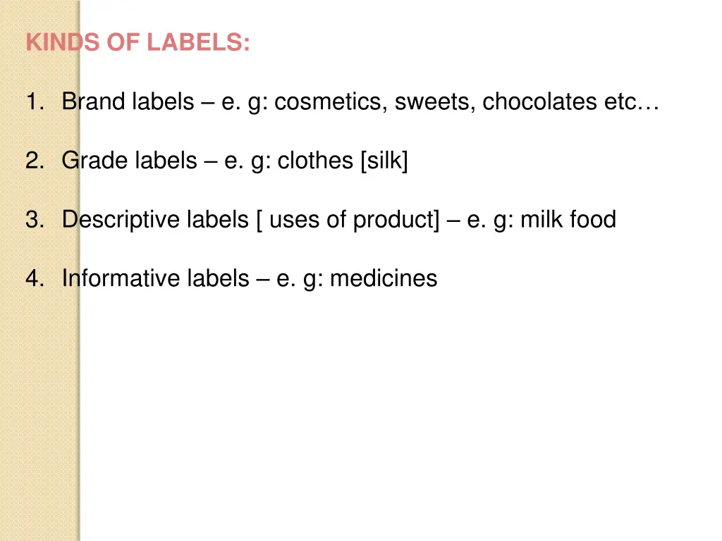 kinds of labels