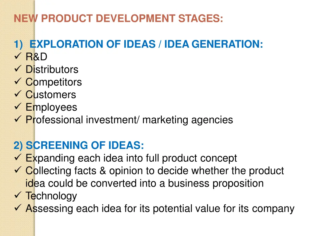 new product development stages