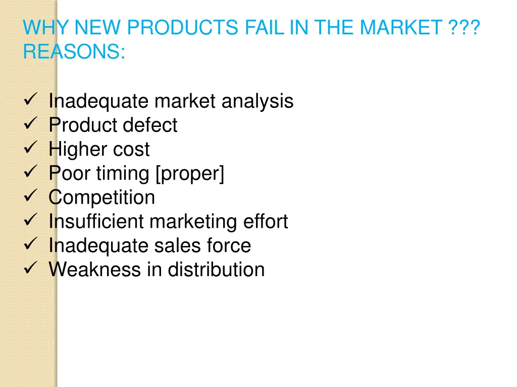 why new products fail in the market reasons