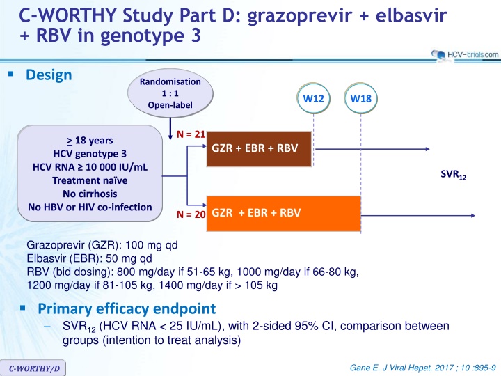 c worthy study part d grazoprevir elbasvir