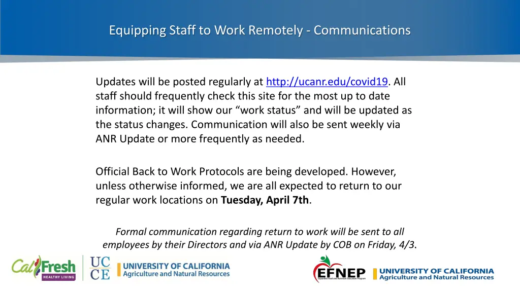 equipping staff to work remotely communications 1