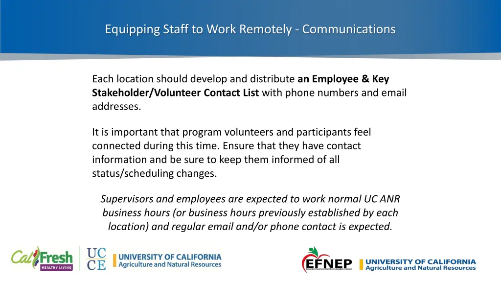 equipping staff to work remotely communications