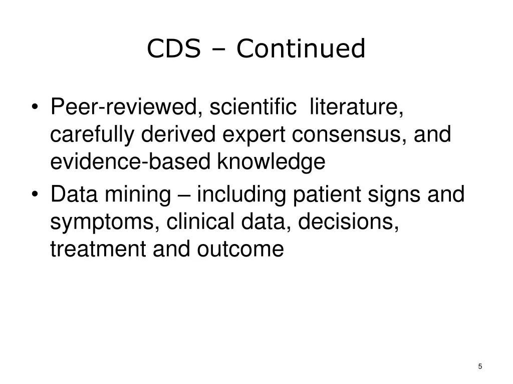 cds continued