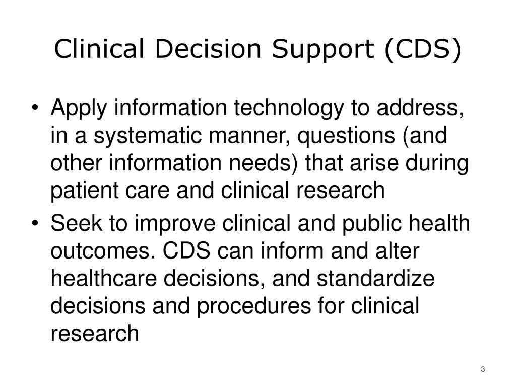 clinical decision support cds
