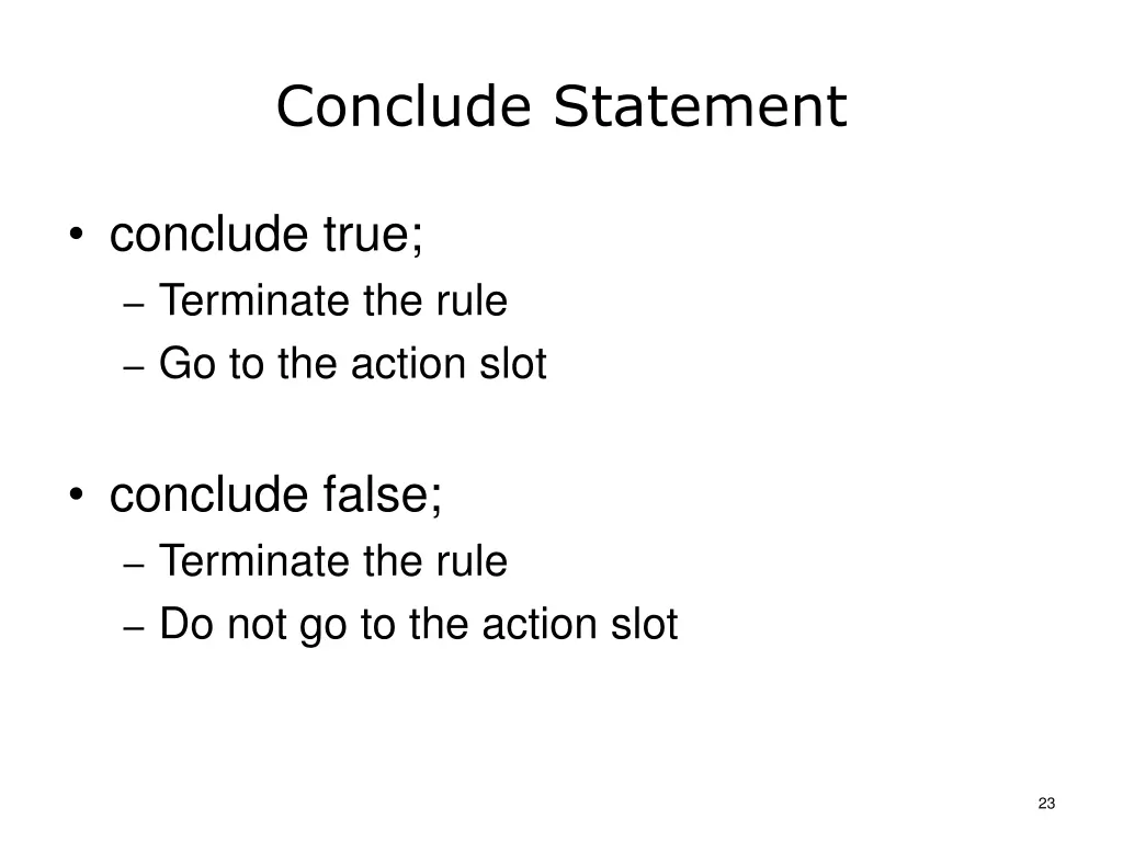 conclude statement