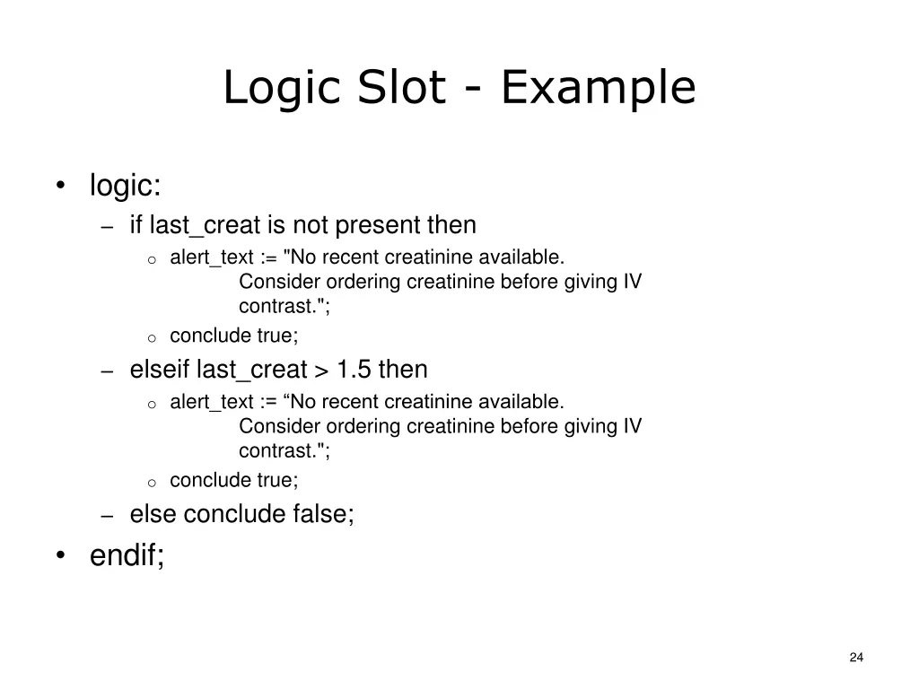 logic slot example