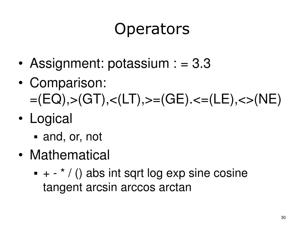 operators