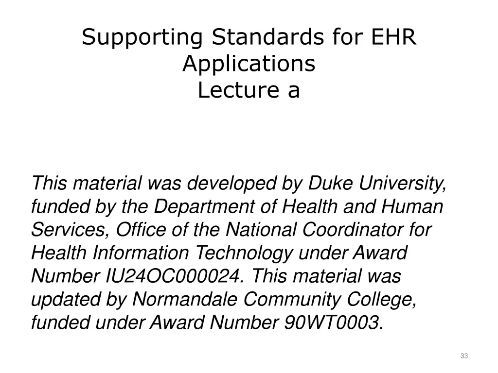 supporting standards for ehr applications lecture
