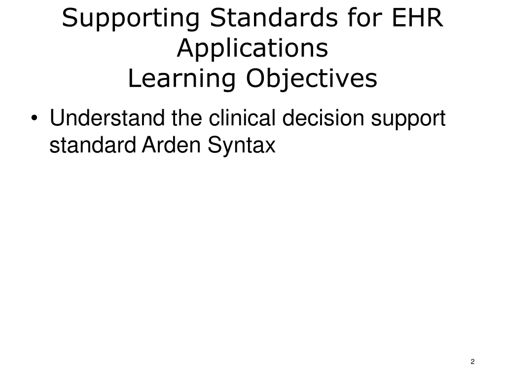 supporting standards for ehr applications