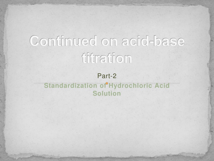continued on acid base titration