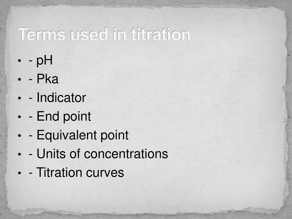 terms used in titration