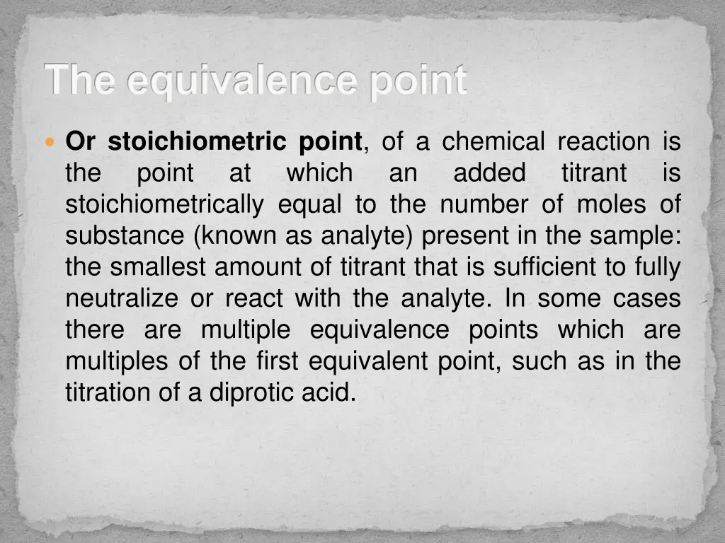 the equivalence point