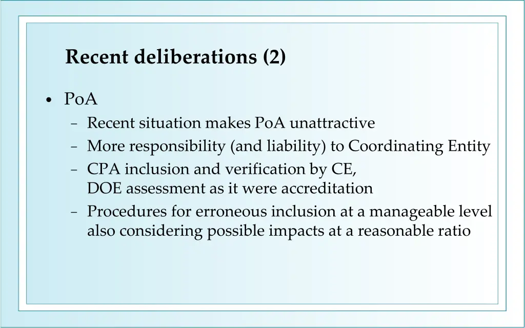 recent deliberations 2