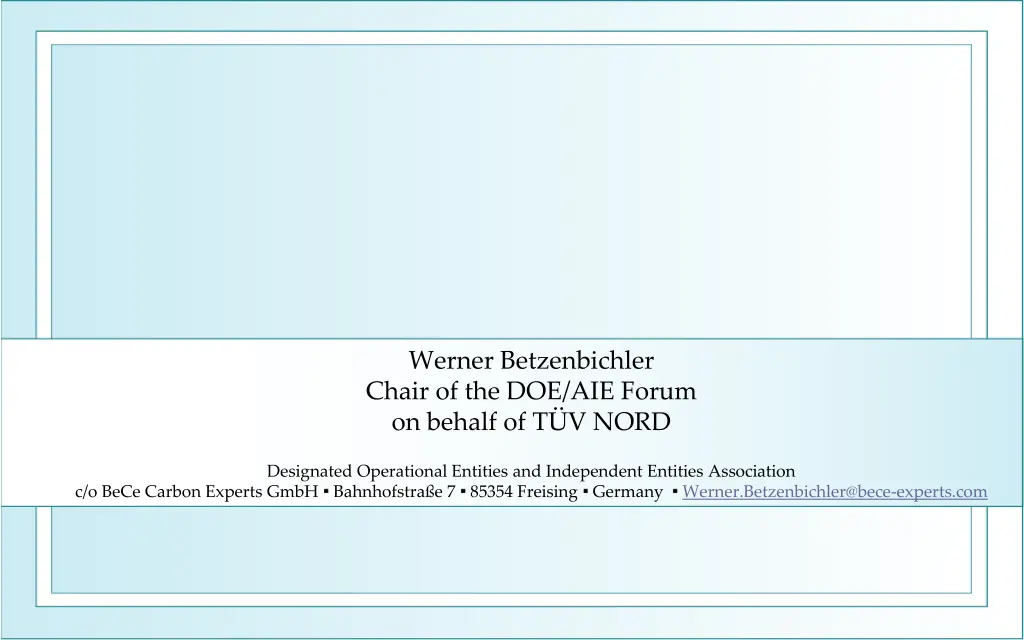 werner betzenbichler chair of the doe aie forum