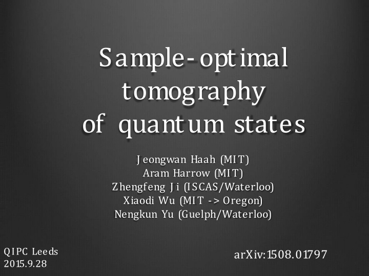 sample optimal tomography of quantum states