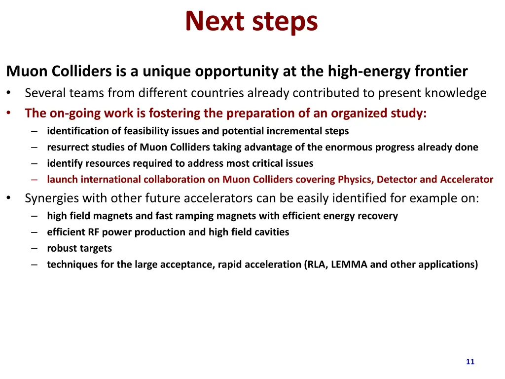 next steps