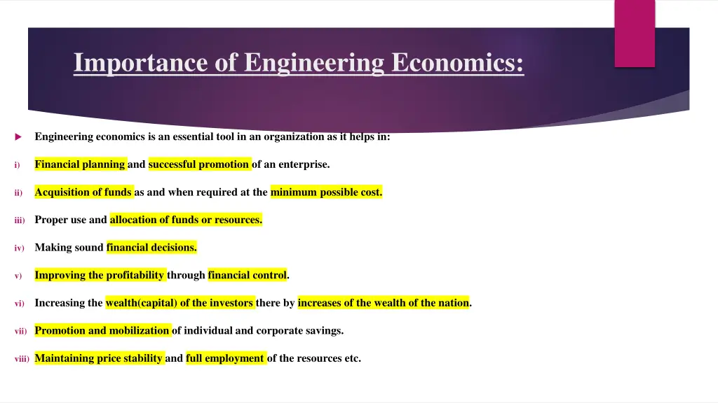 importance of engineering economics