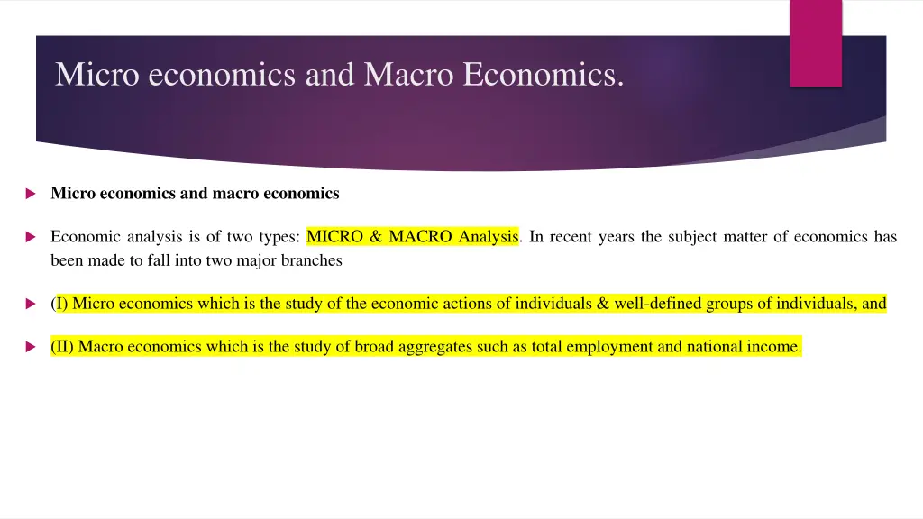 micro economics and macro economics