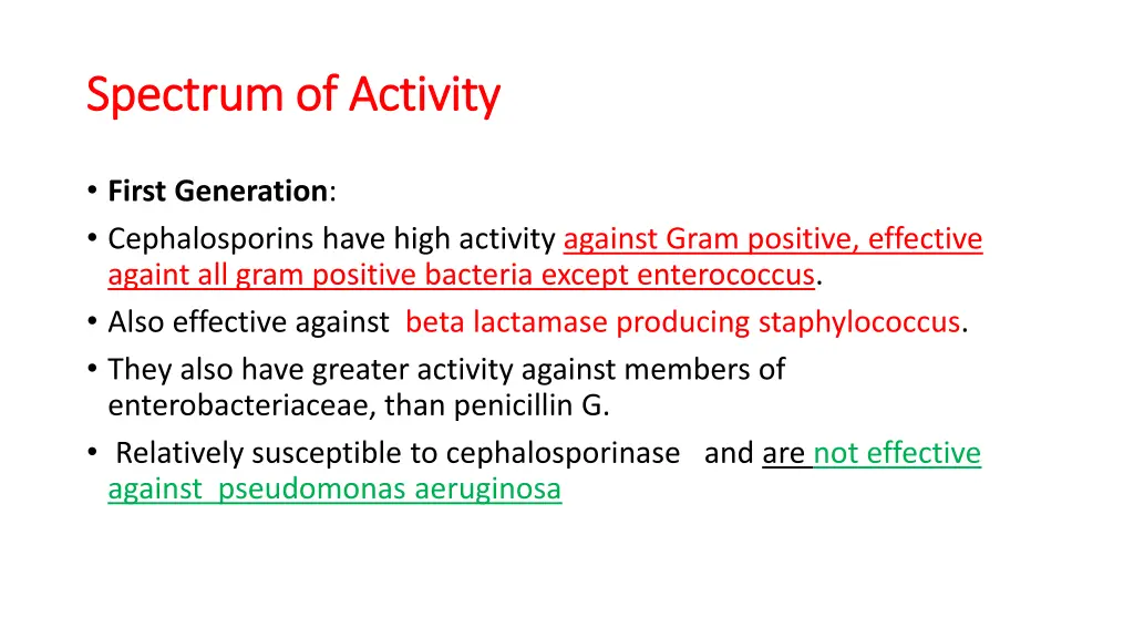 spectrum of activity spectrum of activity