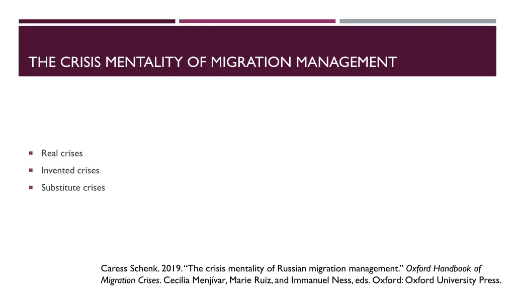 the crisis mentality of migration management