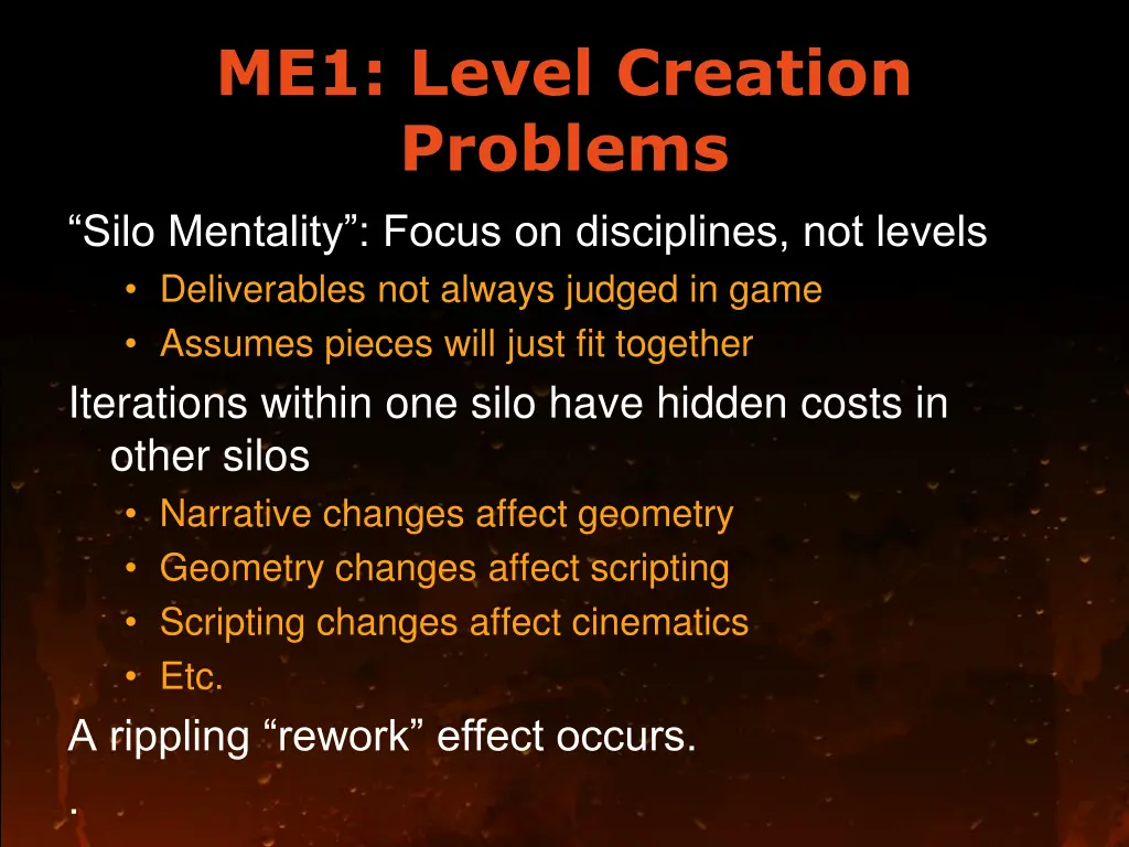 me1 level creation problems
