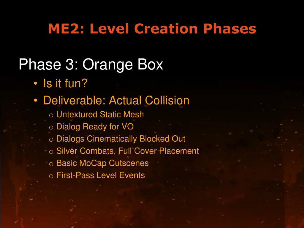 me2 level creation phases 4