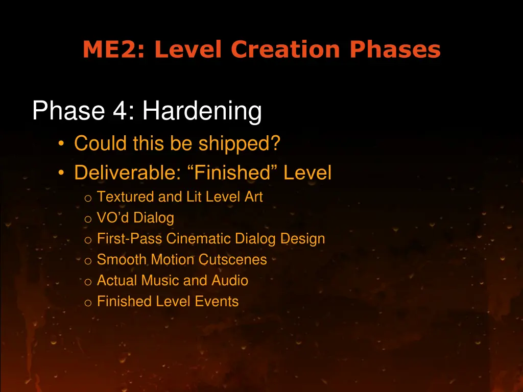 me2 level creation phases 5